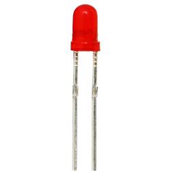 LED, röd lysdiod 3 mm, 5-pack